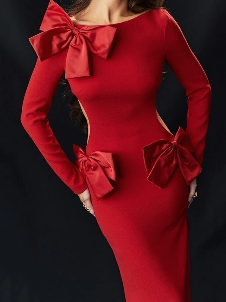 Vestido Longo Laço Vermelho - Anita