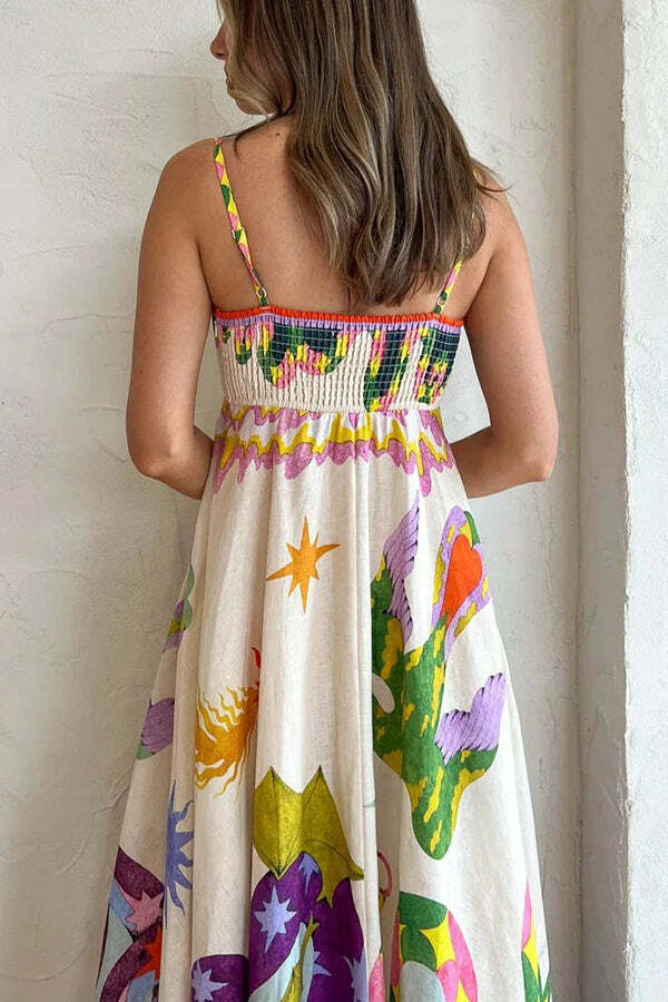 Vestido Midi Estampado Linho - Lina