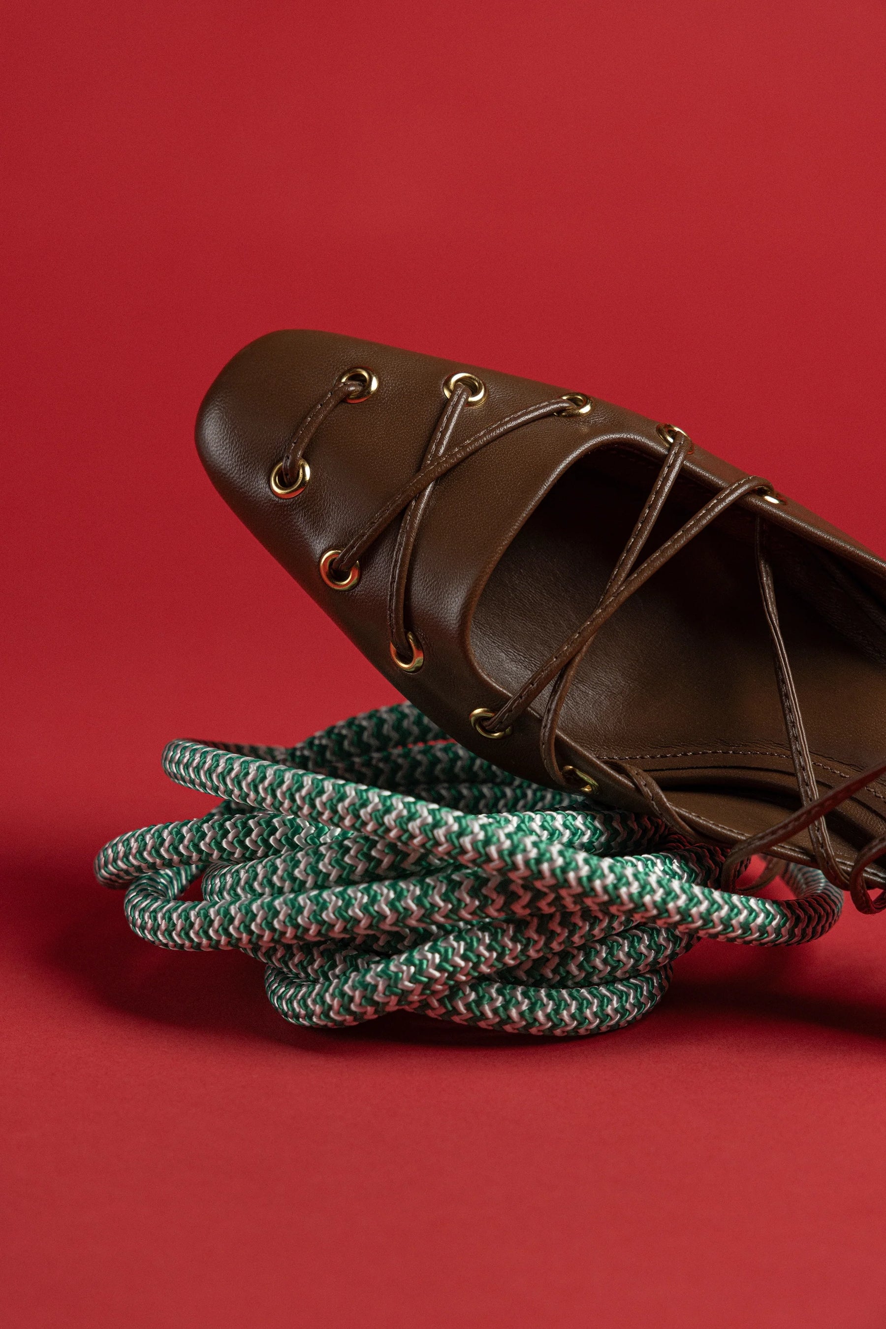 Mule Amarração Amal Couro Marrom