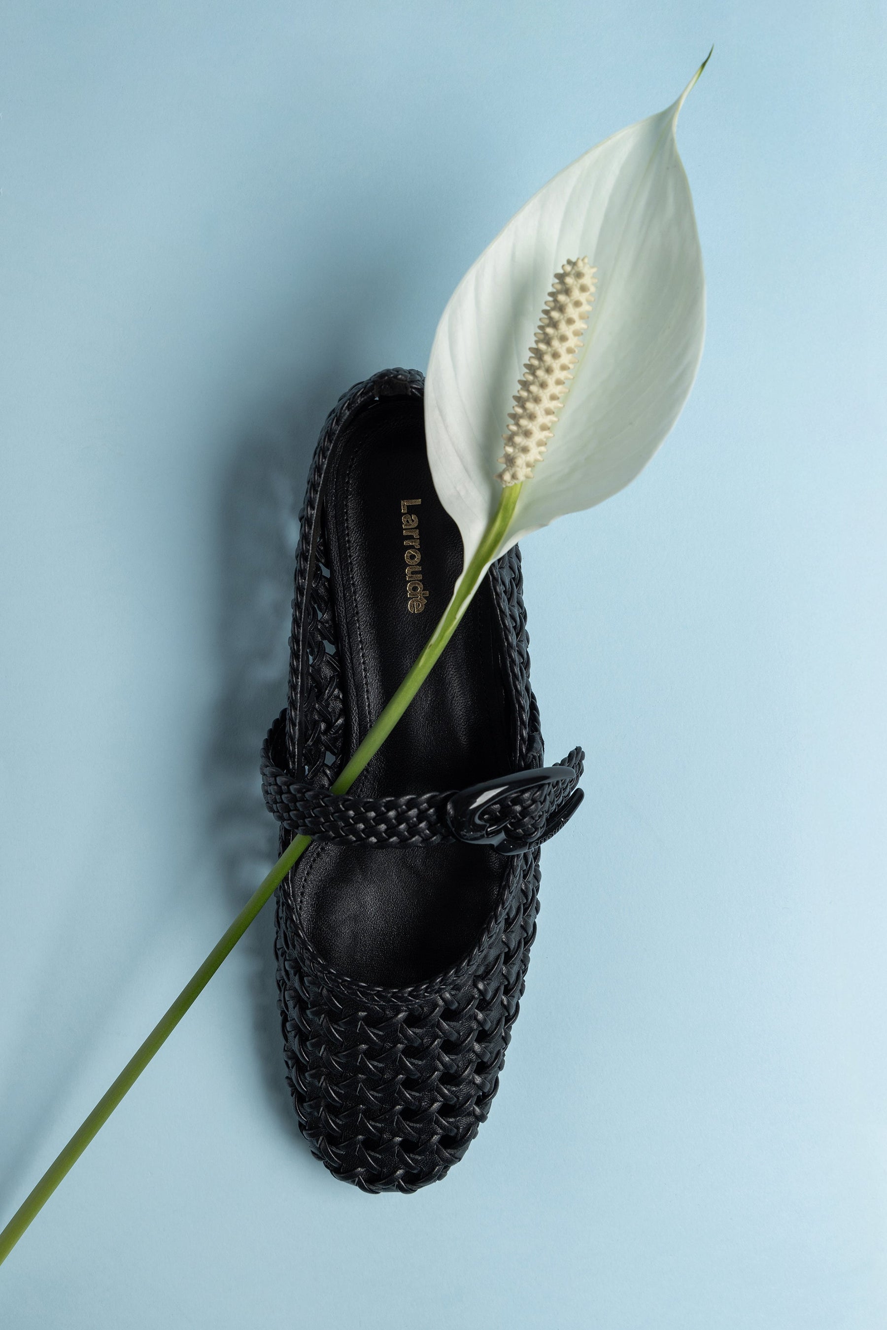 Sapatilha Verona Macramê Couro Preto