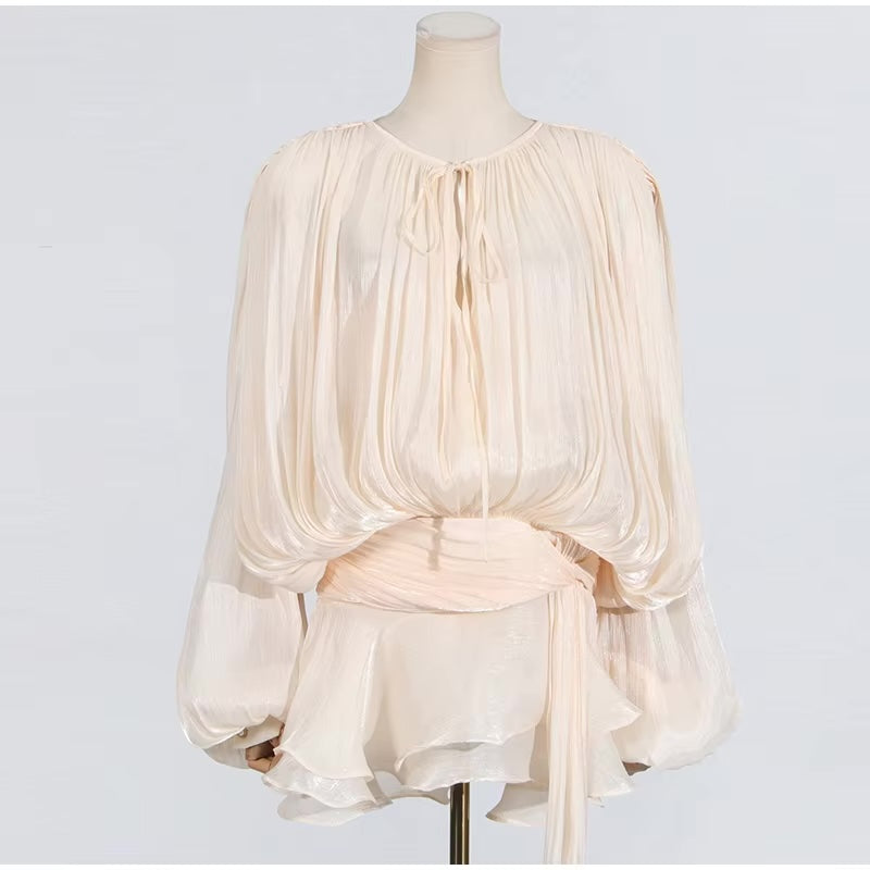 Vestido Feminino Acetinado Plissado - Izuke