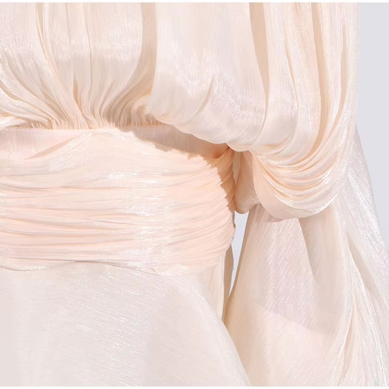 Vestido Feminino Acetinado Plissado - Izuke