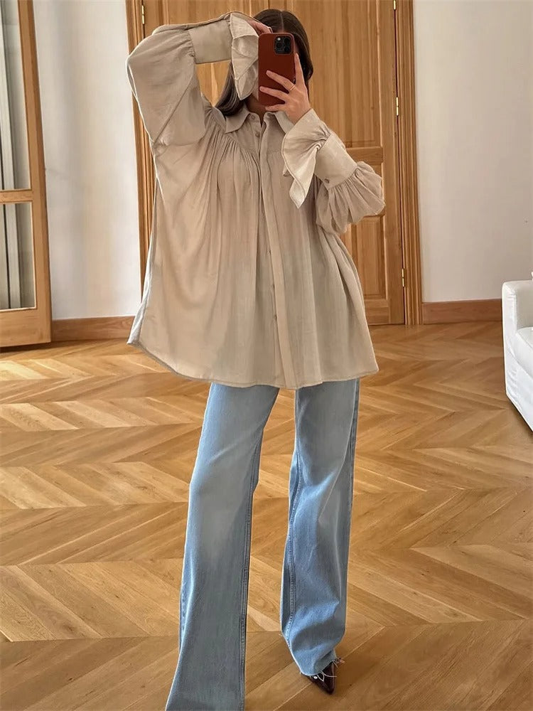 Camisa Feminino Botão Manga Longa - Tossy