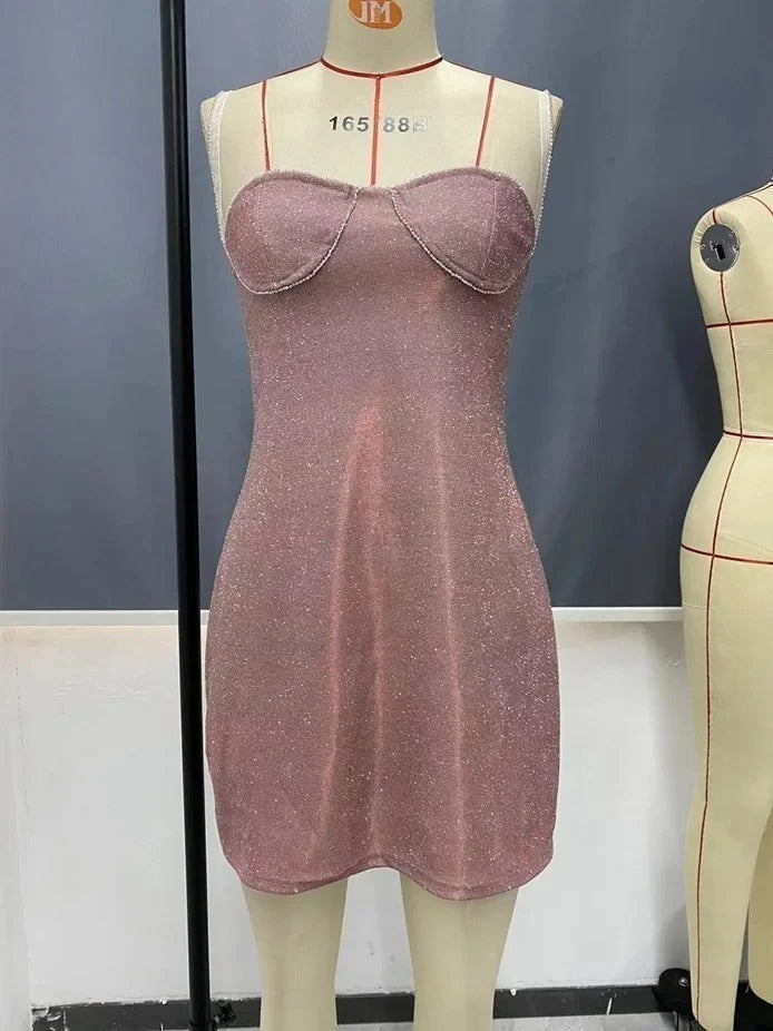 Vestido Curto Brilho Festa - Priscila
