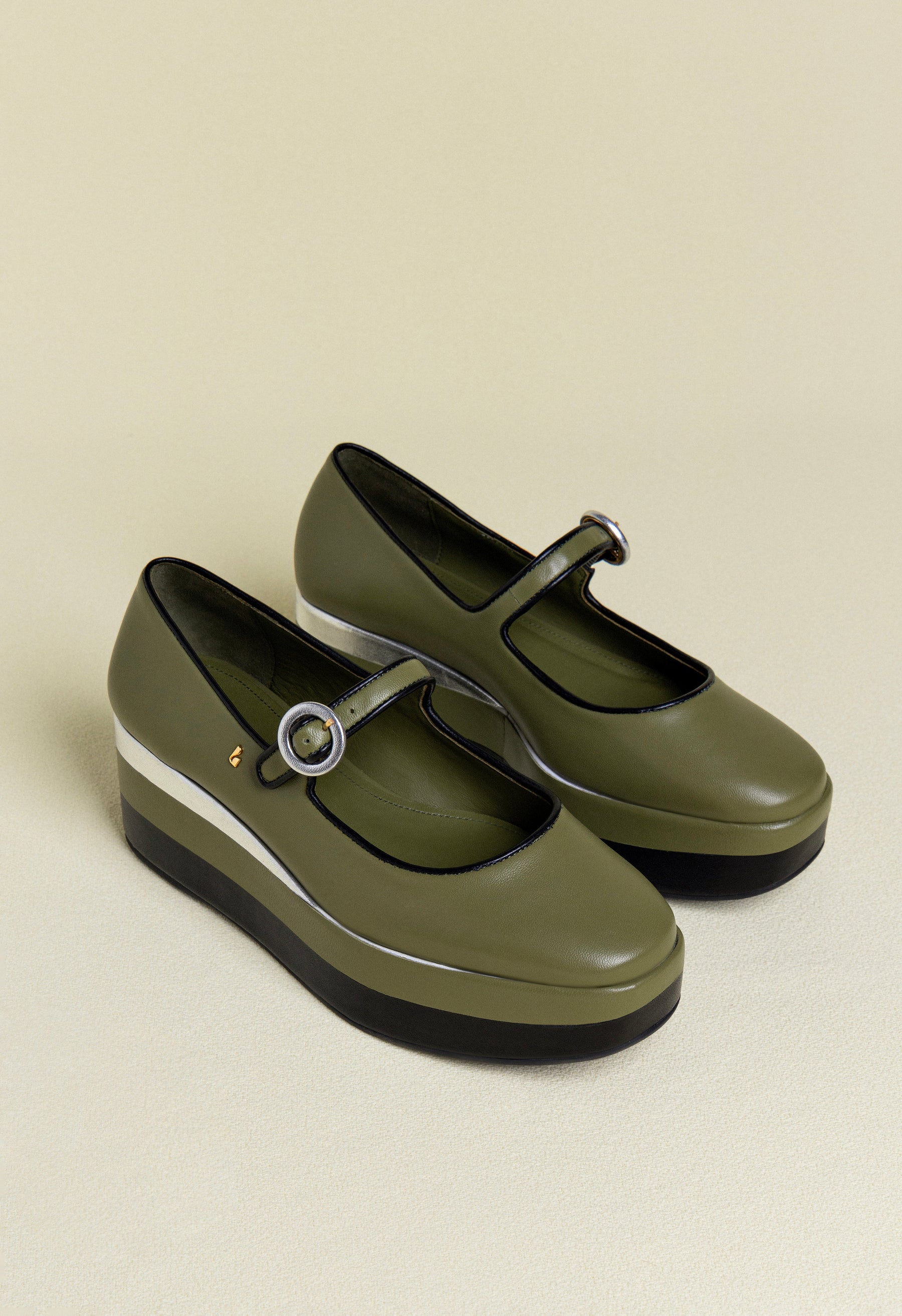 Flatform Blair Couro Verde