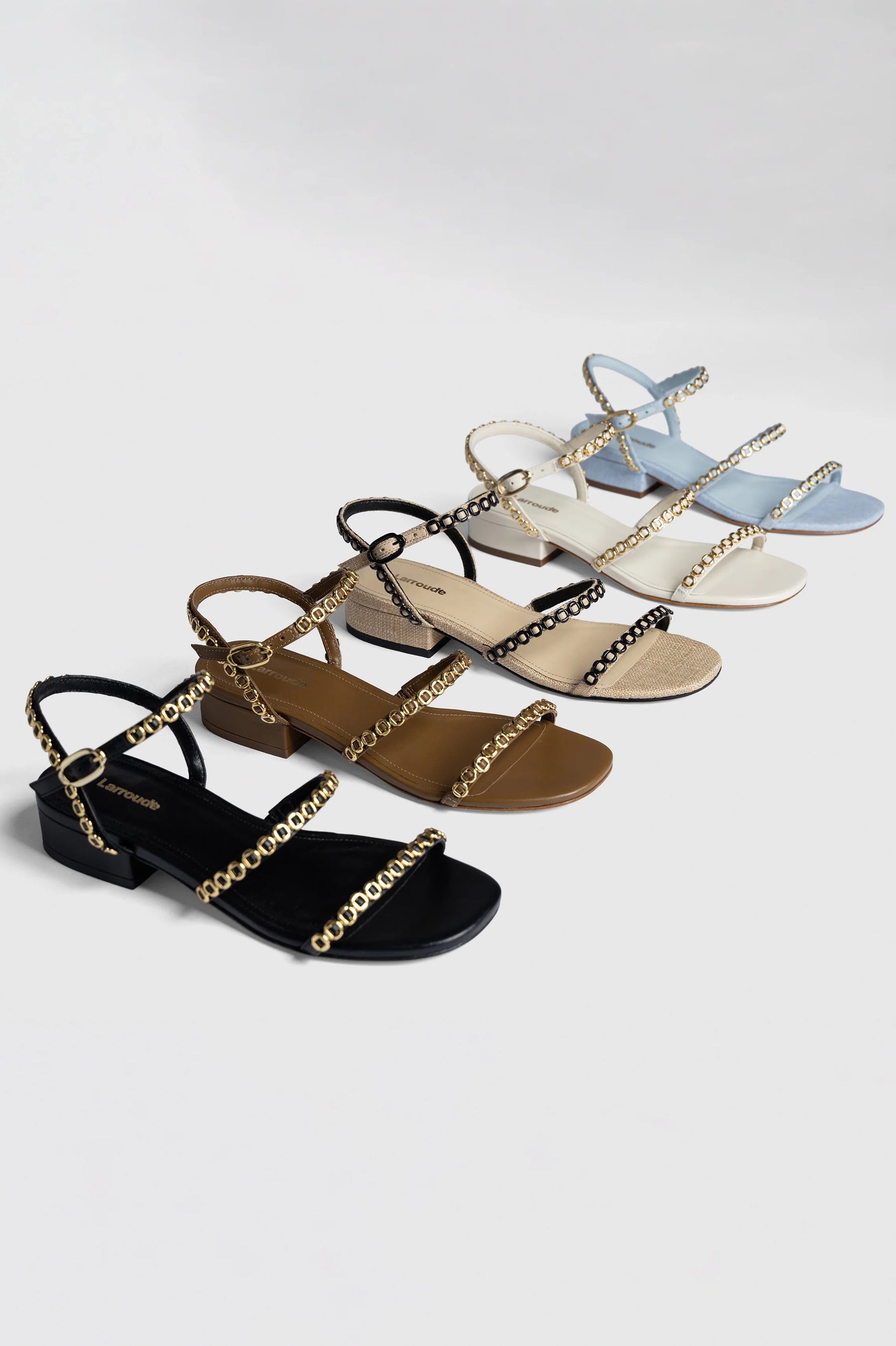 Sandália Flat Milanina Couro Marrom