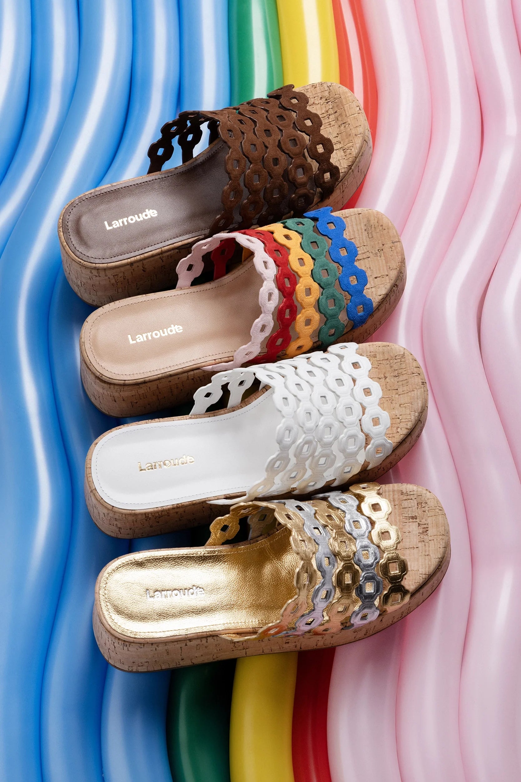 Mule Charli Couro Dourado e Prateado