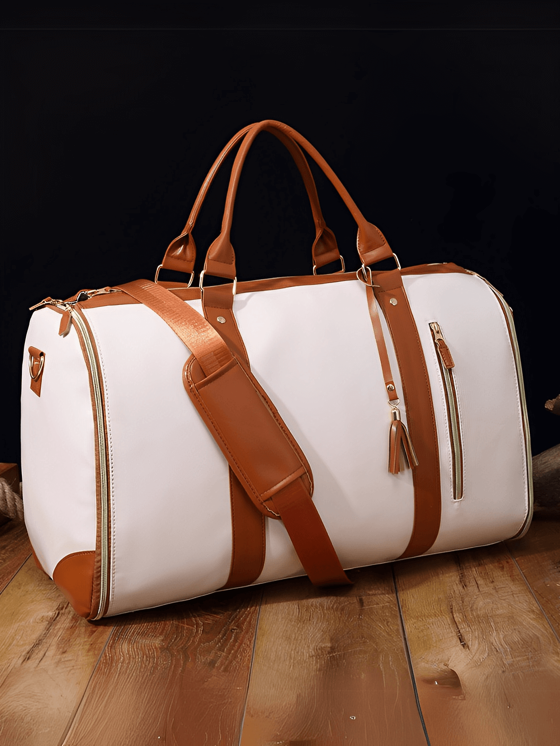 Bolsa Mala Feminina Para Viagem em Couro PU Multifuncional Dobrável – Angela