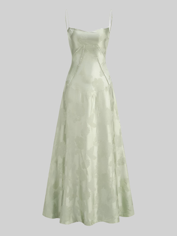 Vestido Longo Elegante com Costas Abertas e Amarração - Flor