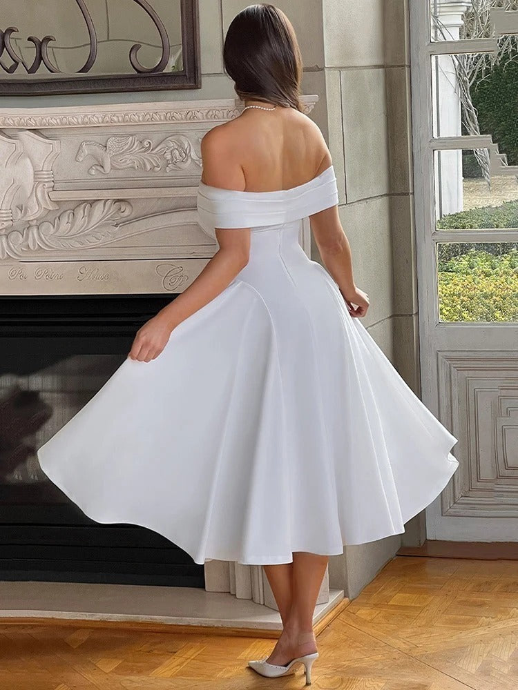 Vestido Elegante Ombro a Ombro - Amelie