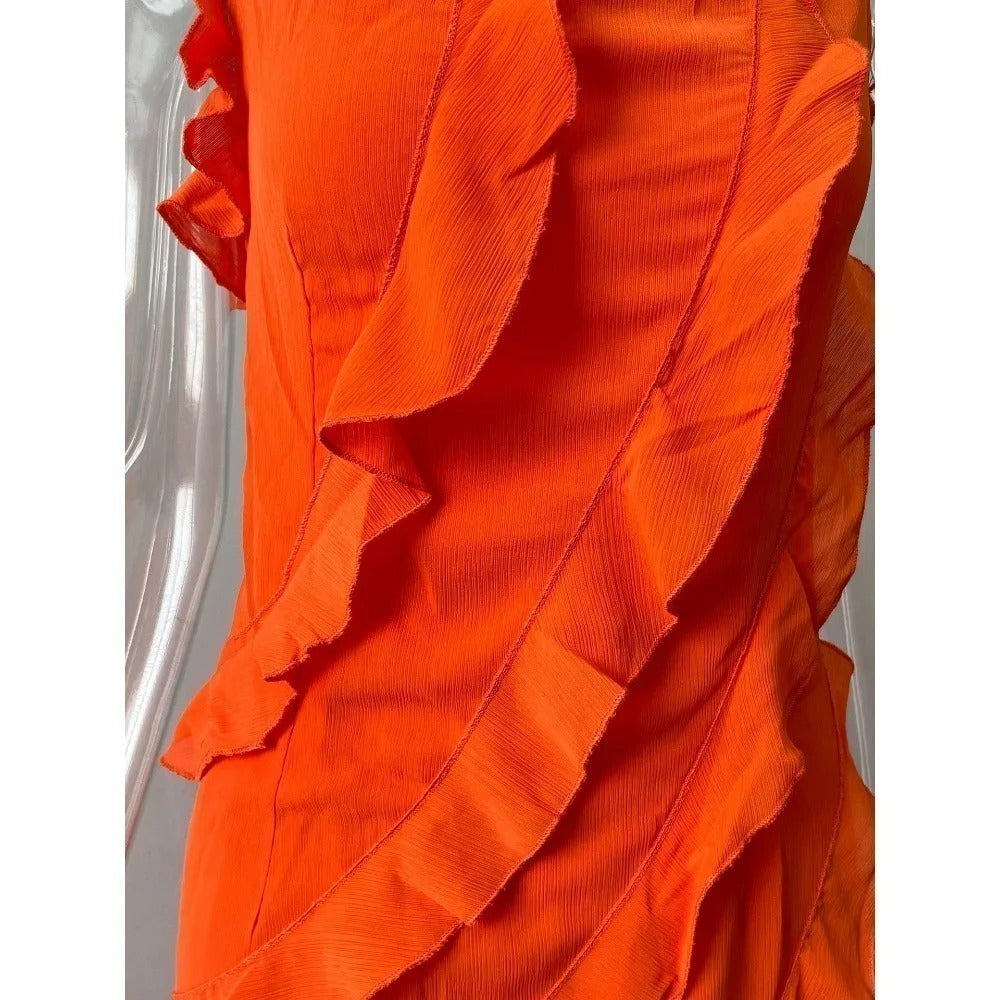 Vestido Feminino Elegante Laranja - Alice