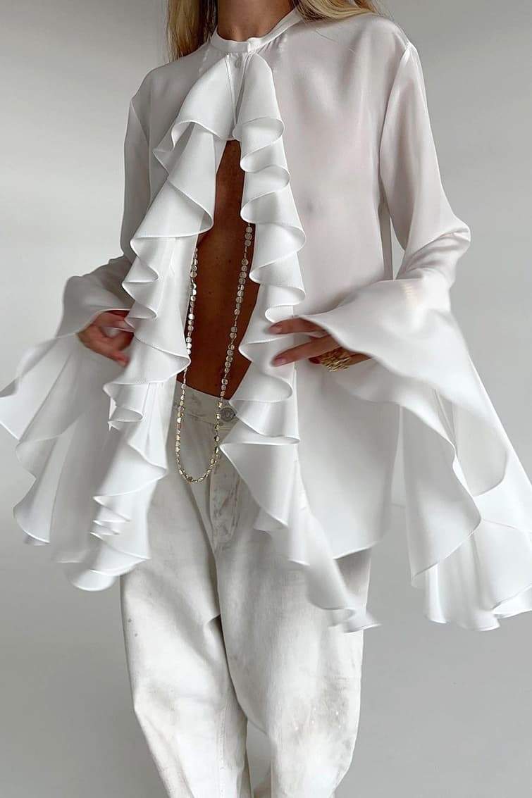 Blusa Michelle Semi-transparente com Babados