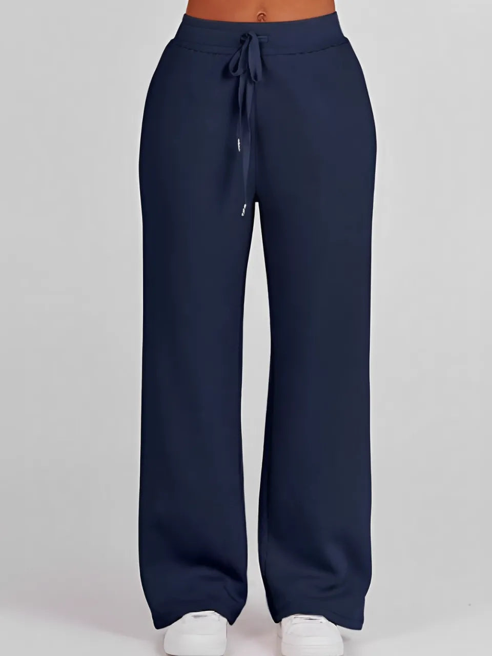 Conjunto Feminino com Suéter Gola Alta Ajustável e Calça Cintura Média com Ajuste de Cordão - Alessandra