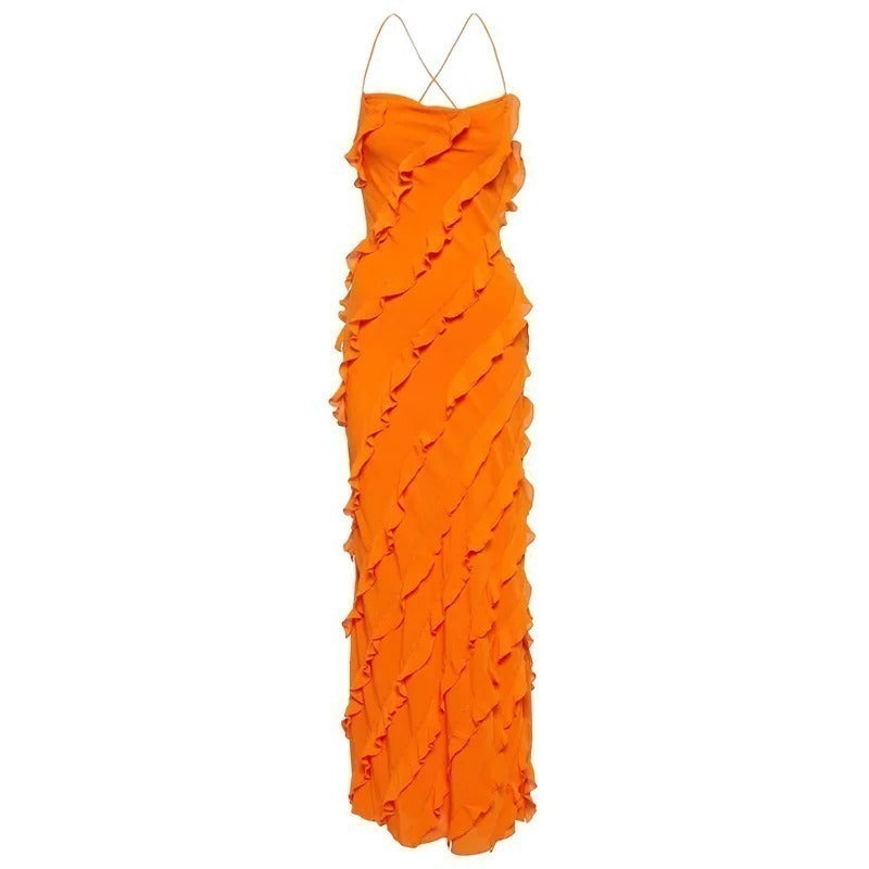 Vestido Feminino Elegante Laranja - Alice