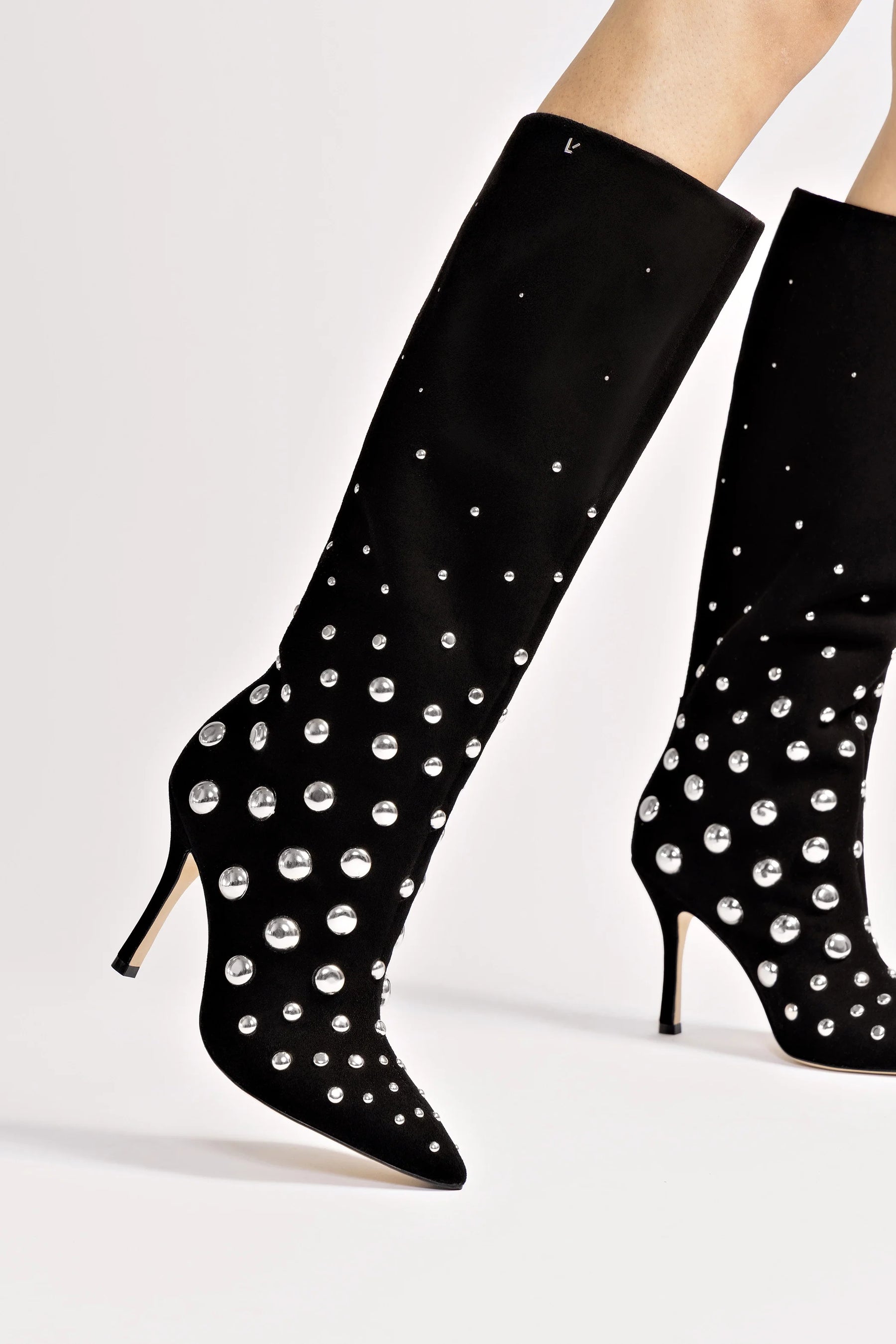 Kate Studs Boot In Black Suede