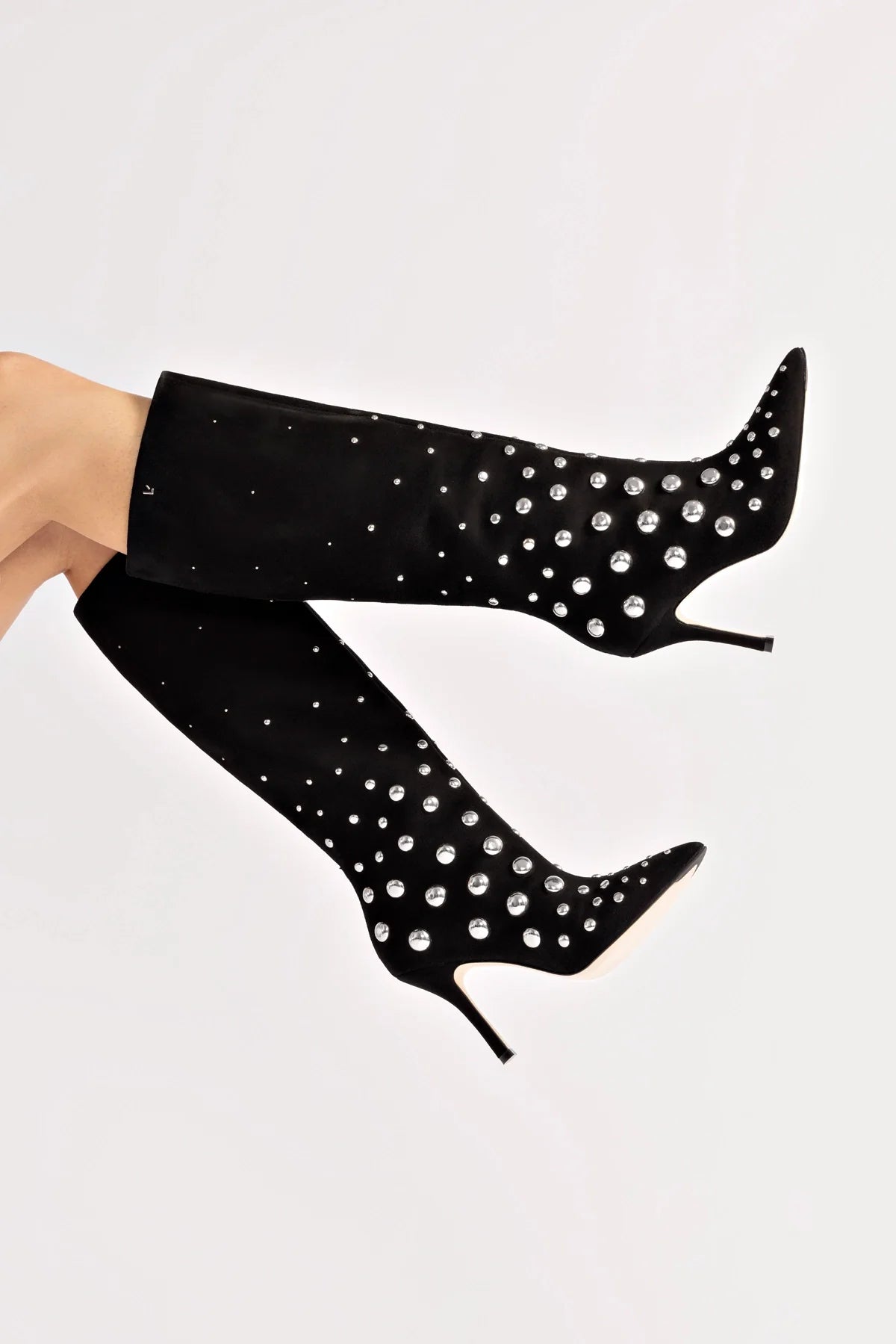 Kate Studs Boot In Black Suede