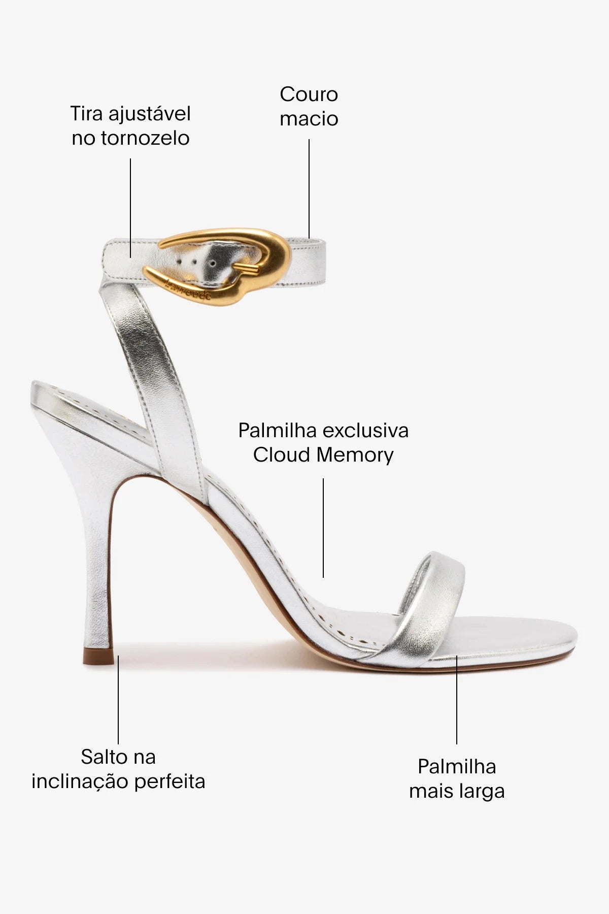 Sandália Verona Couro Prateado