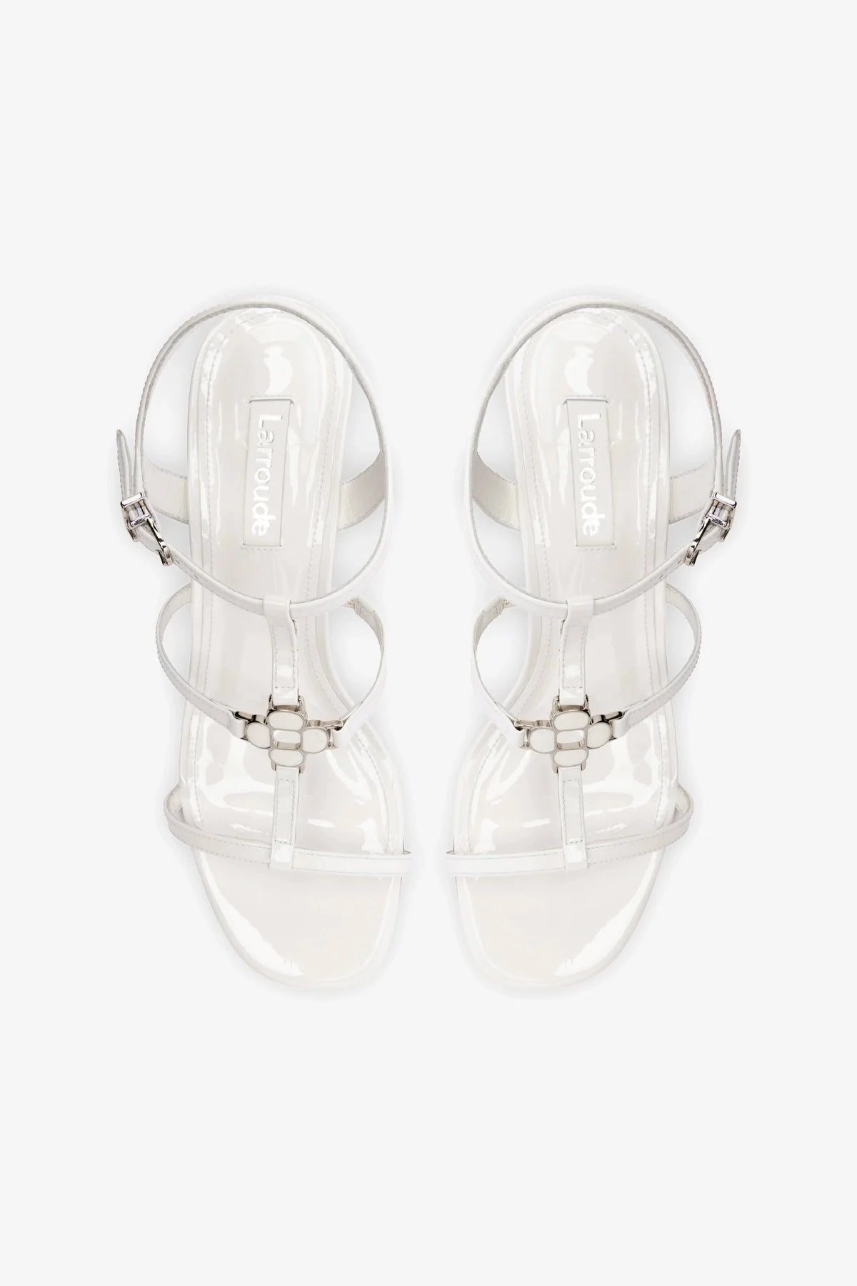 Hana Block In White Patent Leather