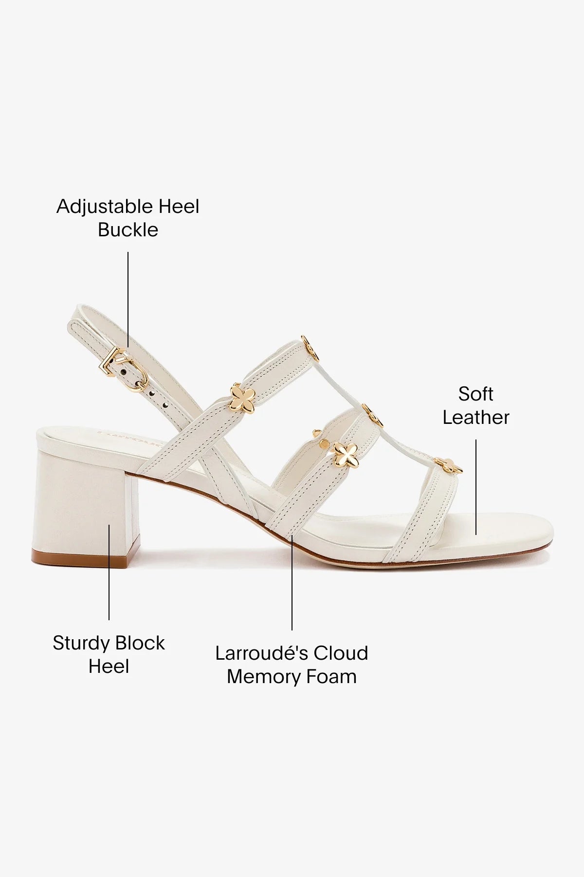 Hana Block In White Patent Leather