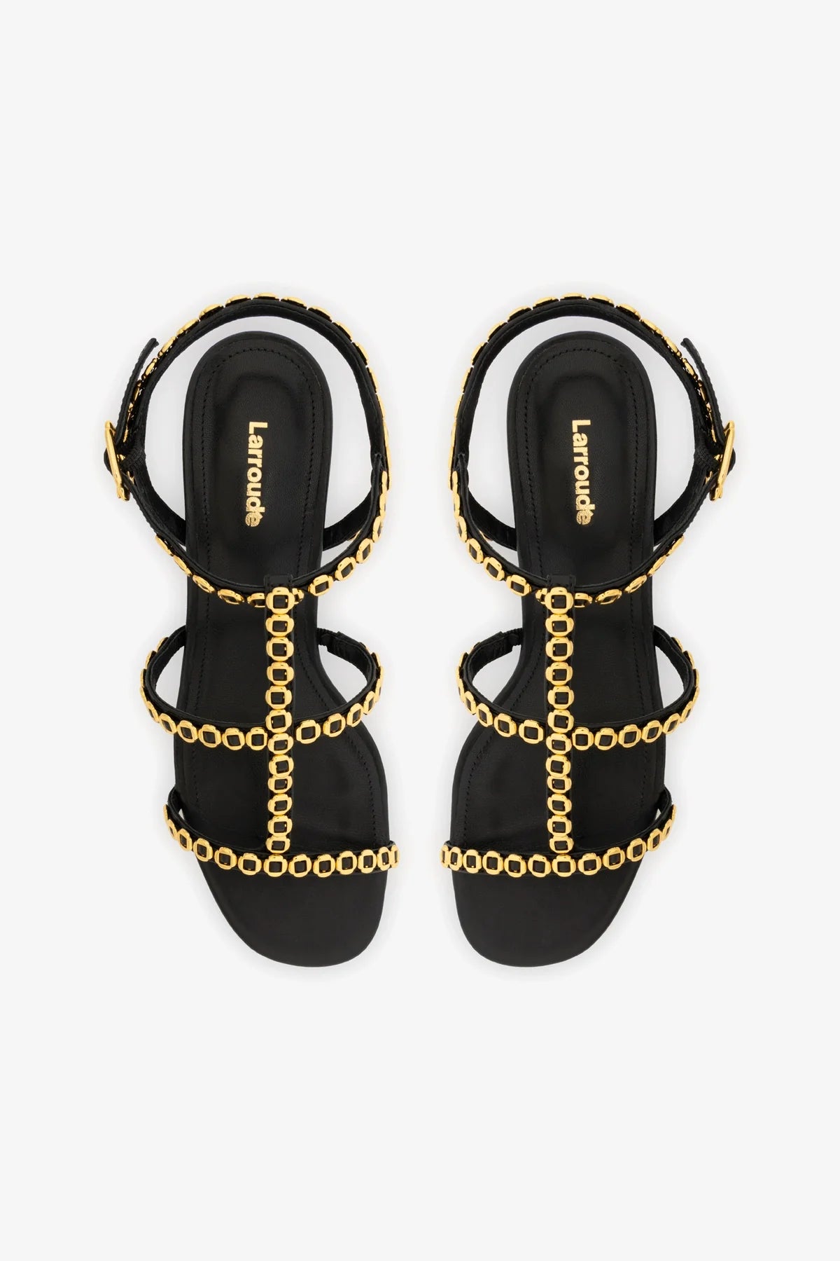 Sandália Salto Bloco Milanina Couro Preto