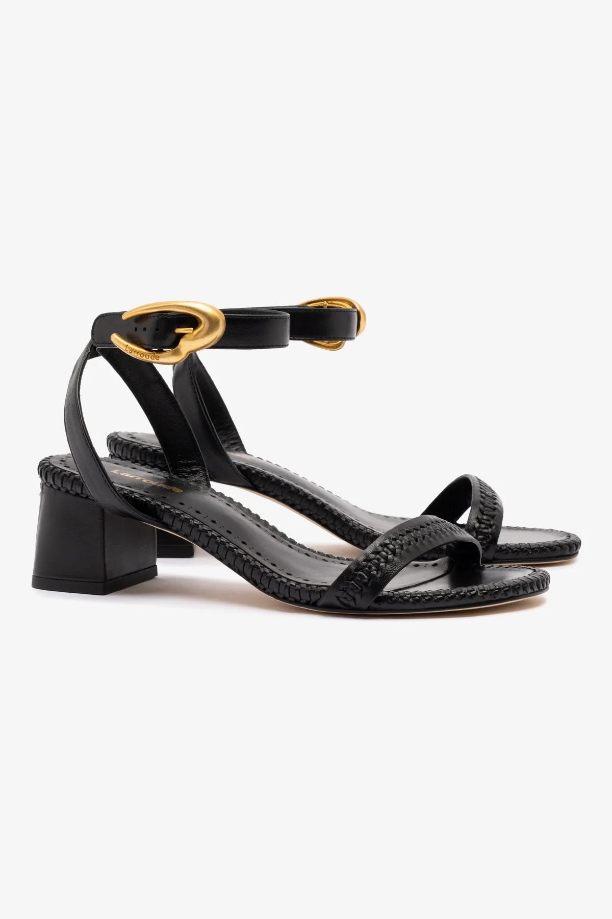 Sandália Salto Bloco Verona Couro Preto