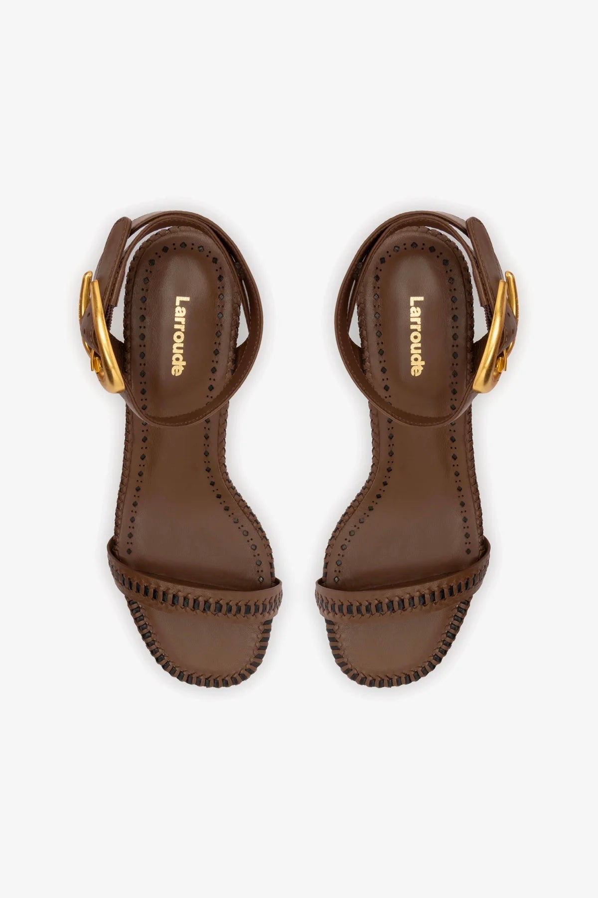 Sandália Flat Verona Couro Marrom