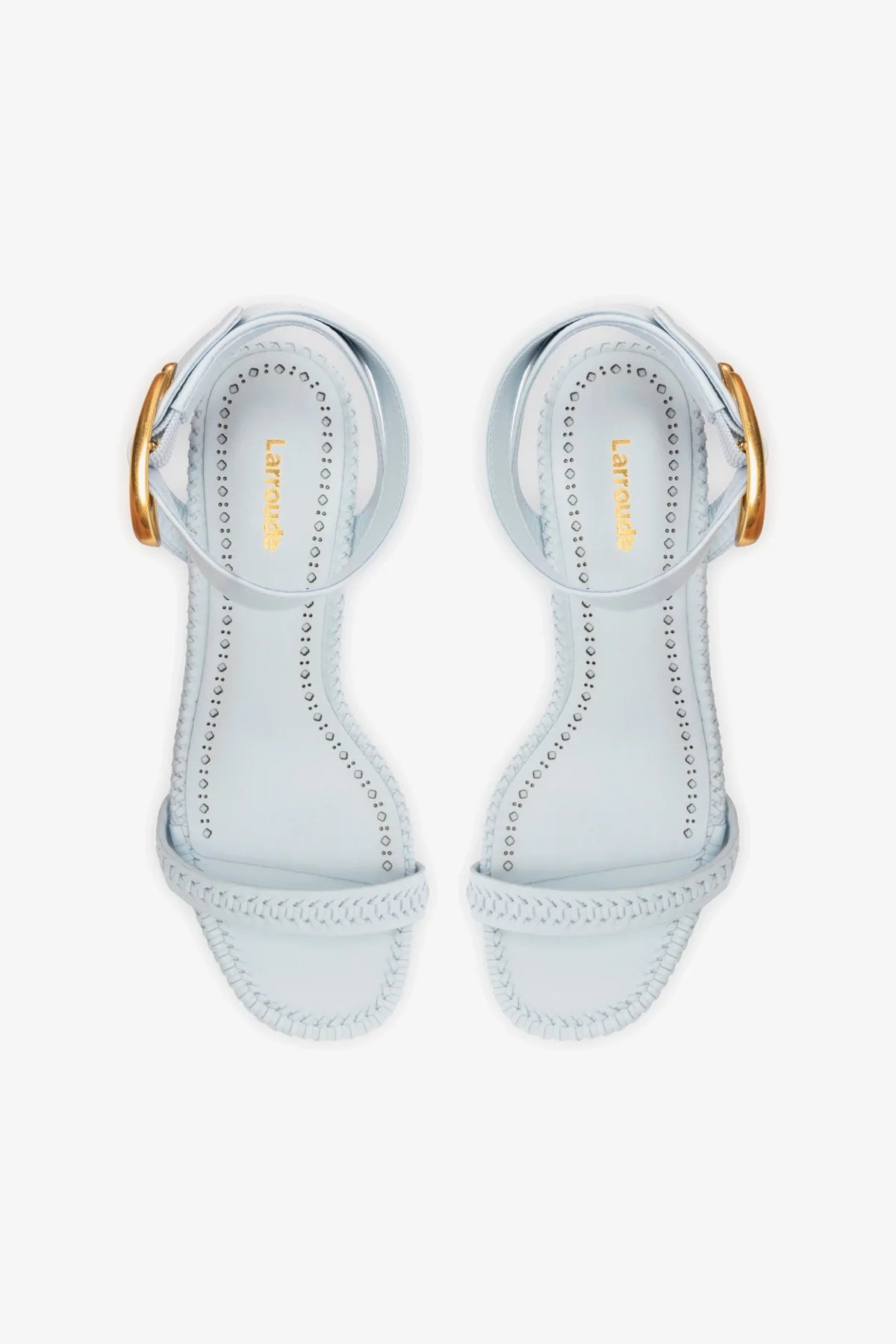 Sandália Salto Bloco Verona Couro Azul