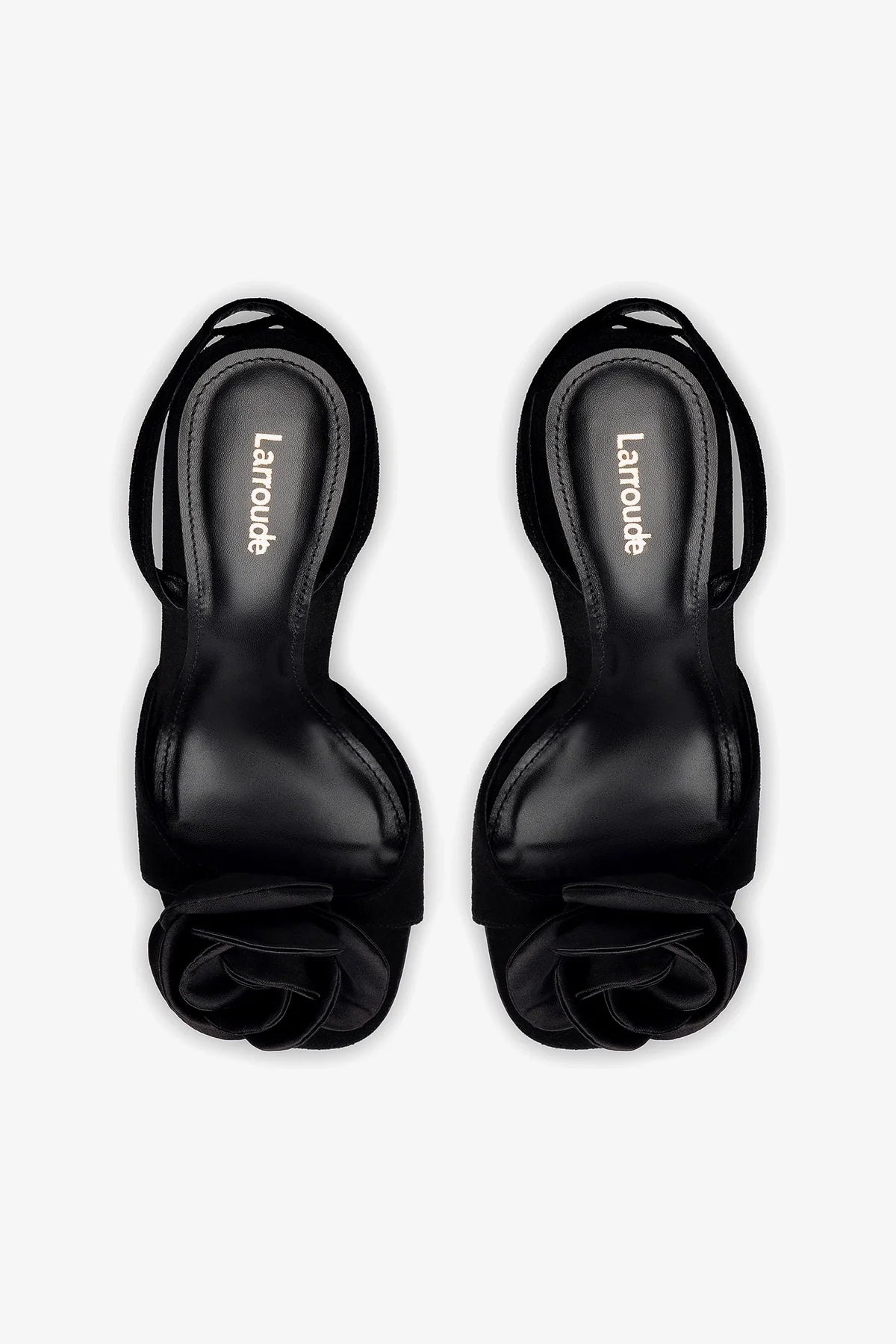 Salma Sandal In Black Suede and Satin