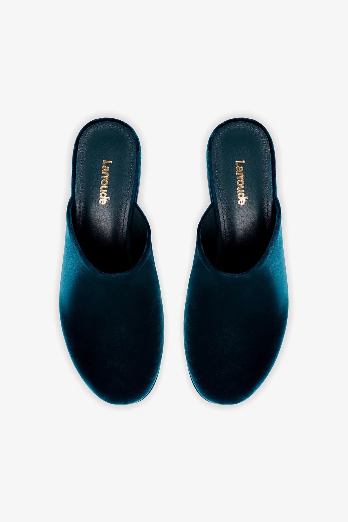 Mule Clog Plataforma Miso Veludo Azul