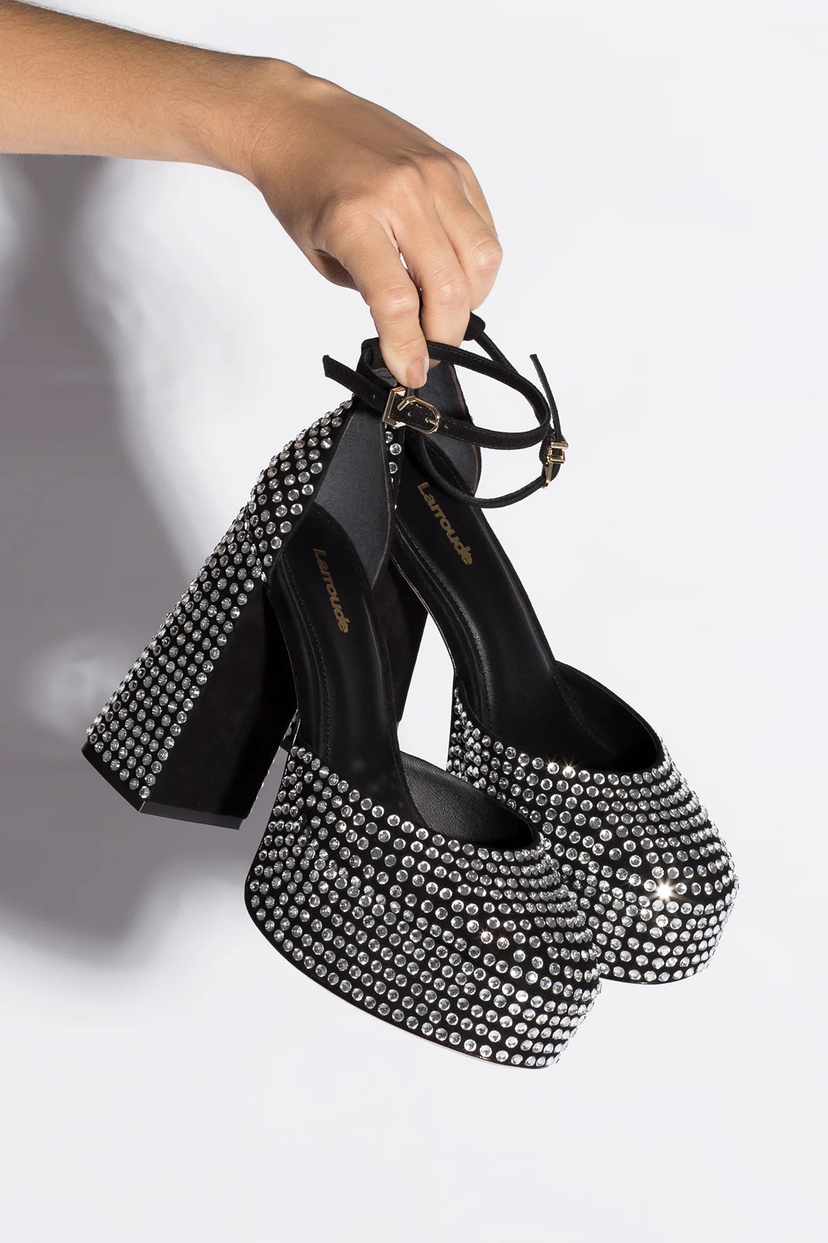 Ari Crystal Pump In Black Suede