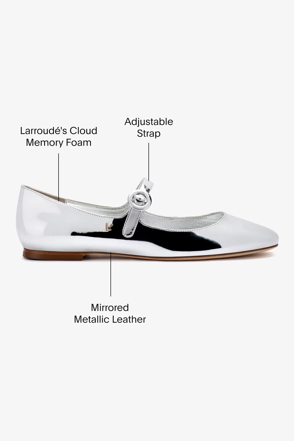 Sapatilha Blair Couro Prateado