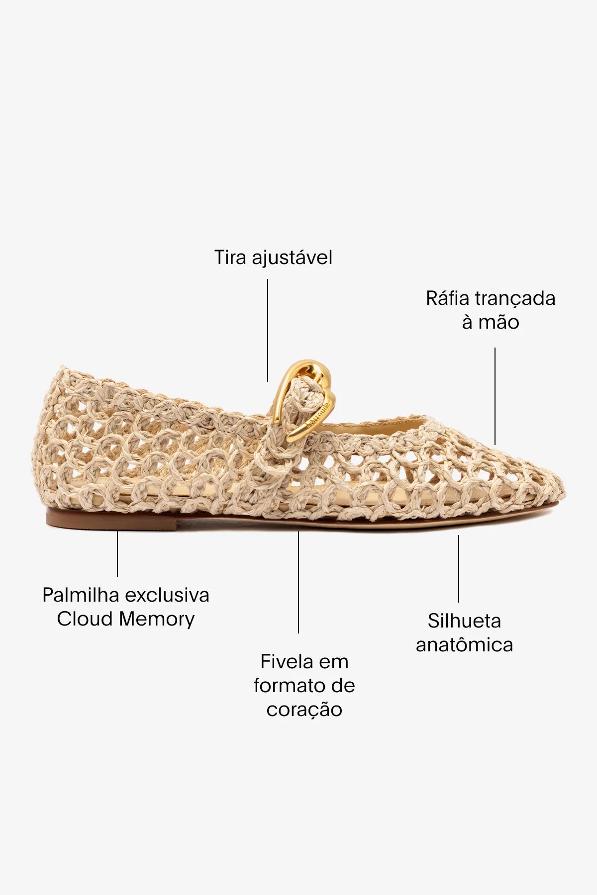 Sapatilha Verona Macramê Ráfia Natural