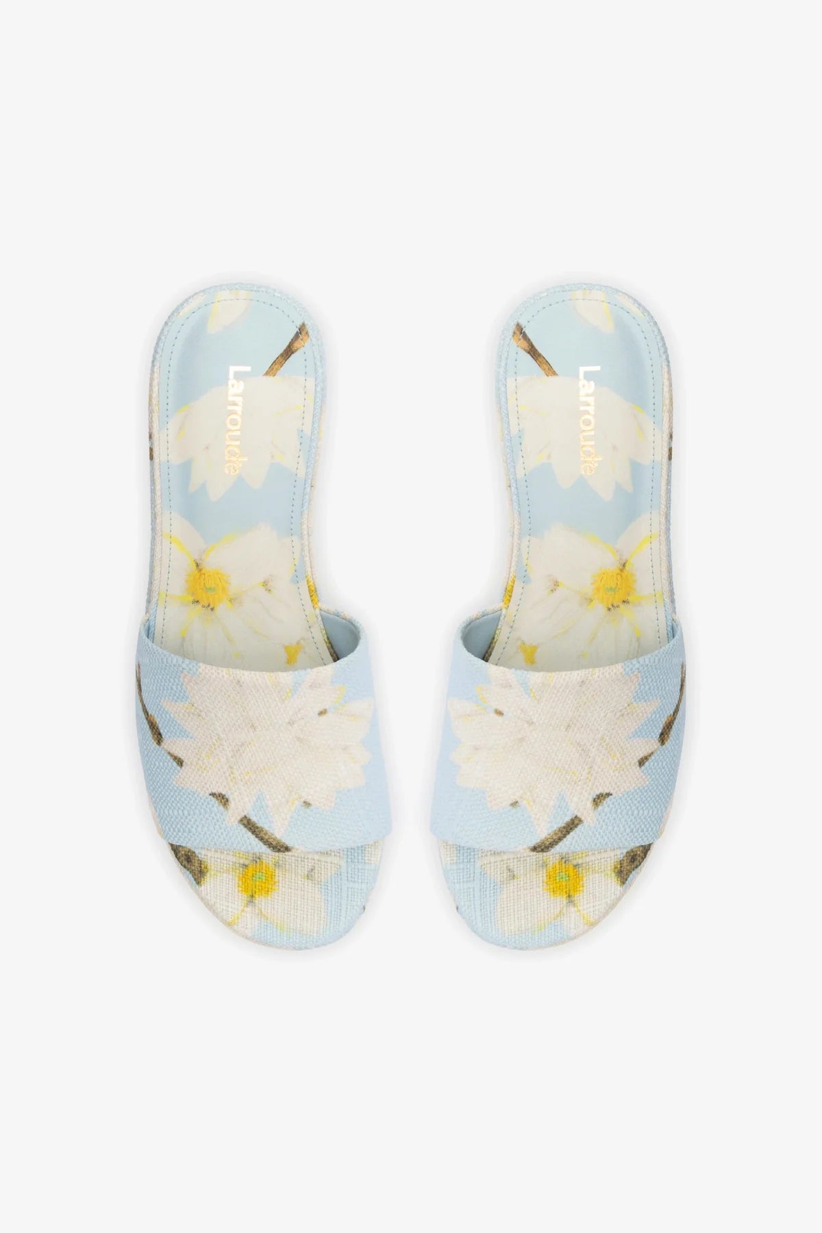 Alex Flatform Mule In Maya Printed Raffia