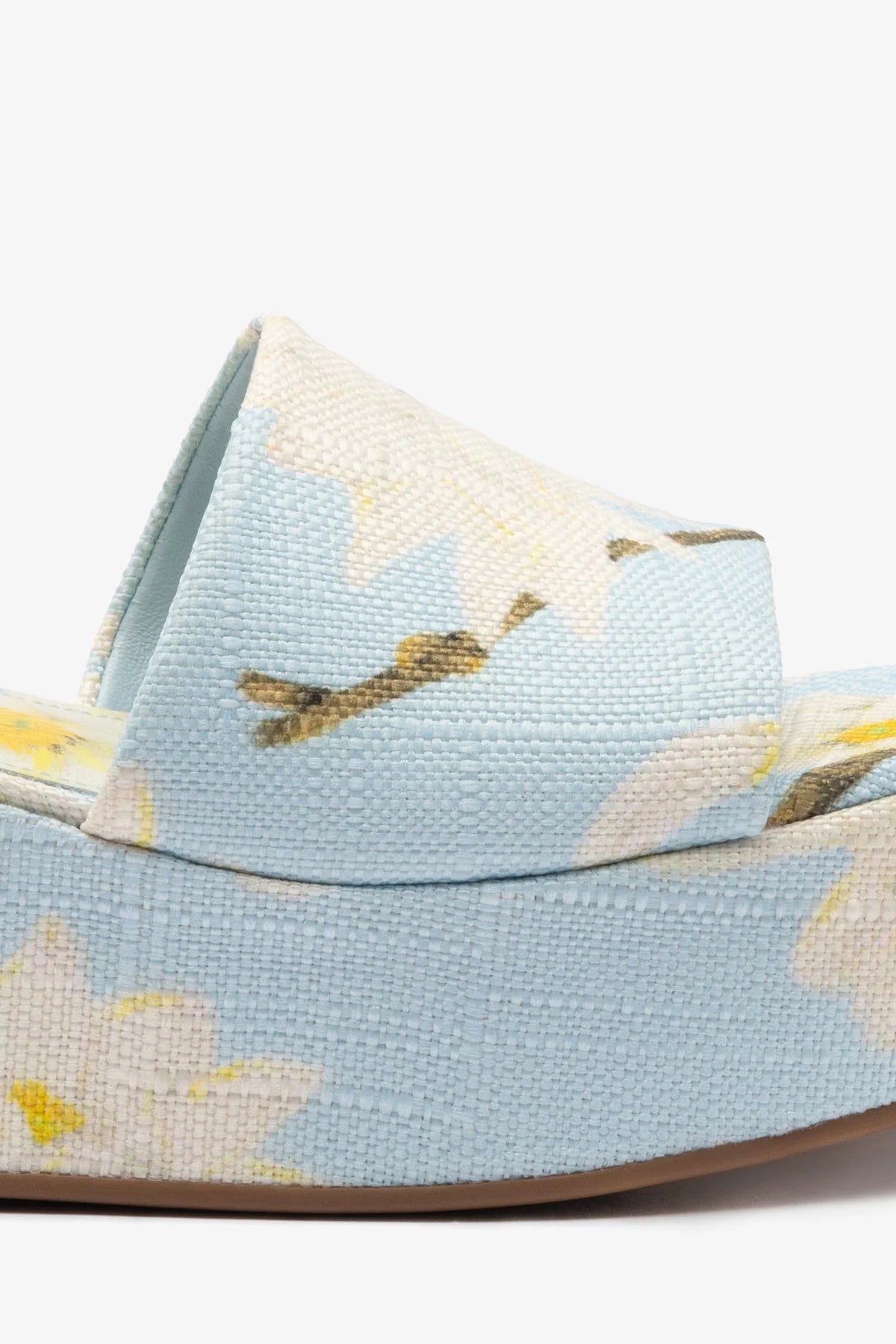 Alex Flatform Mule In Maya Printed Raffia