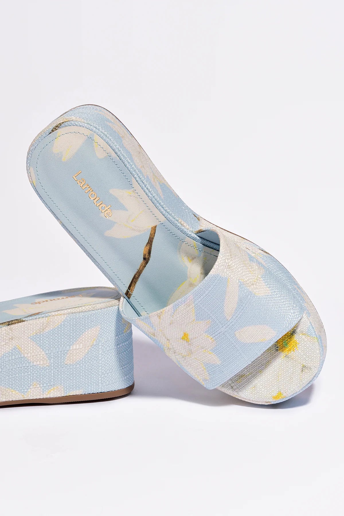 Alex Flatform Mule In Maya Printed Raffia