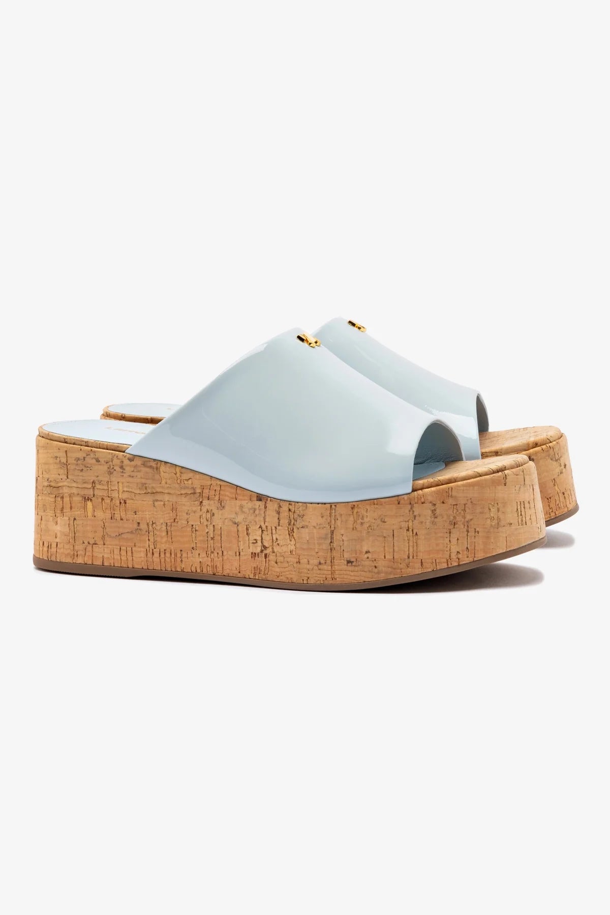 Mule Charli Couro Verniz Azul