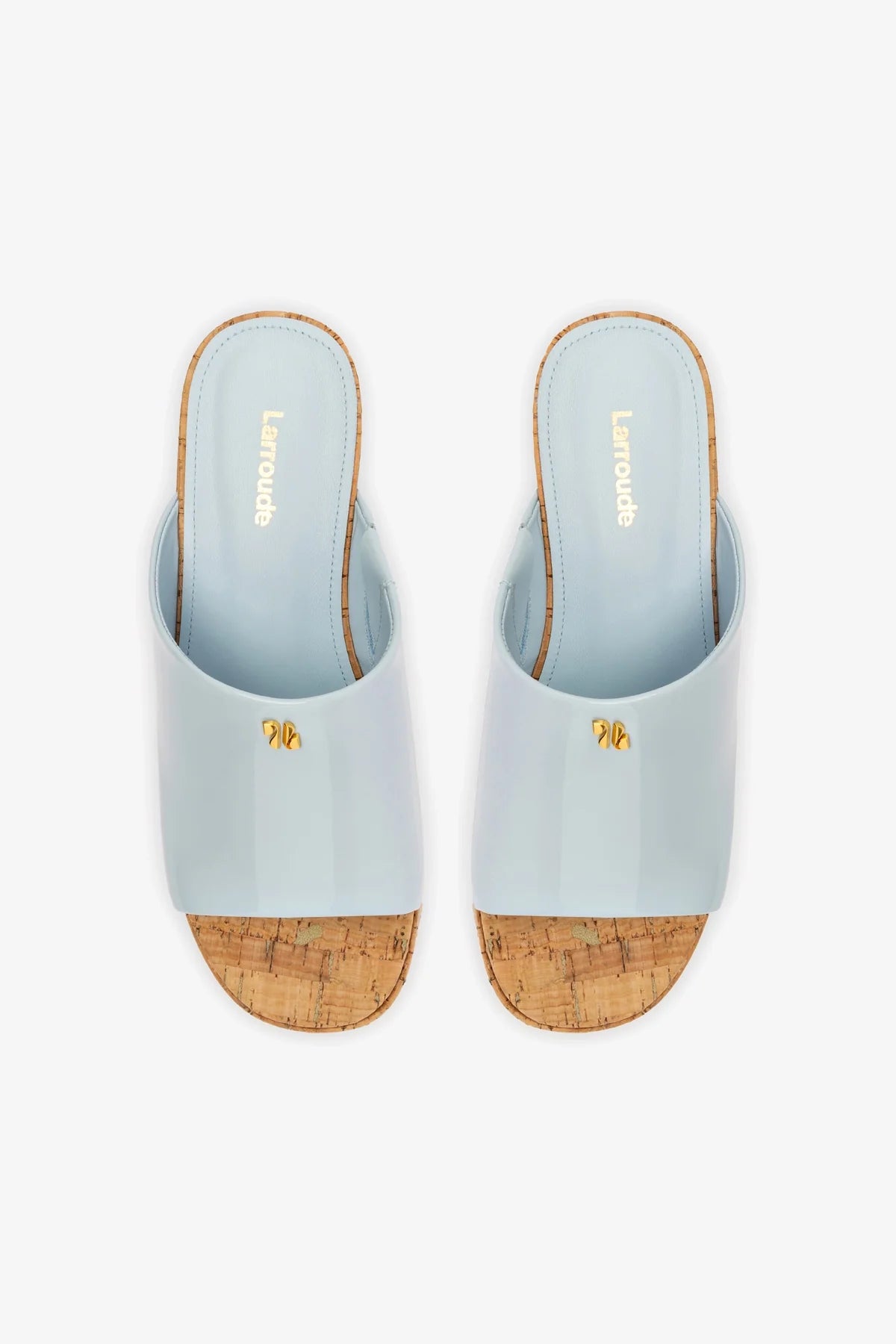 Mule Charli Couro Verniz Azul