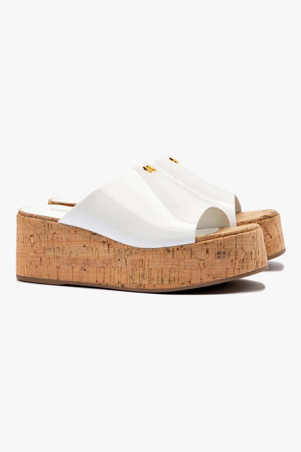 Mule Charli Couro Verniz Branco