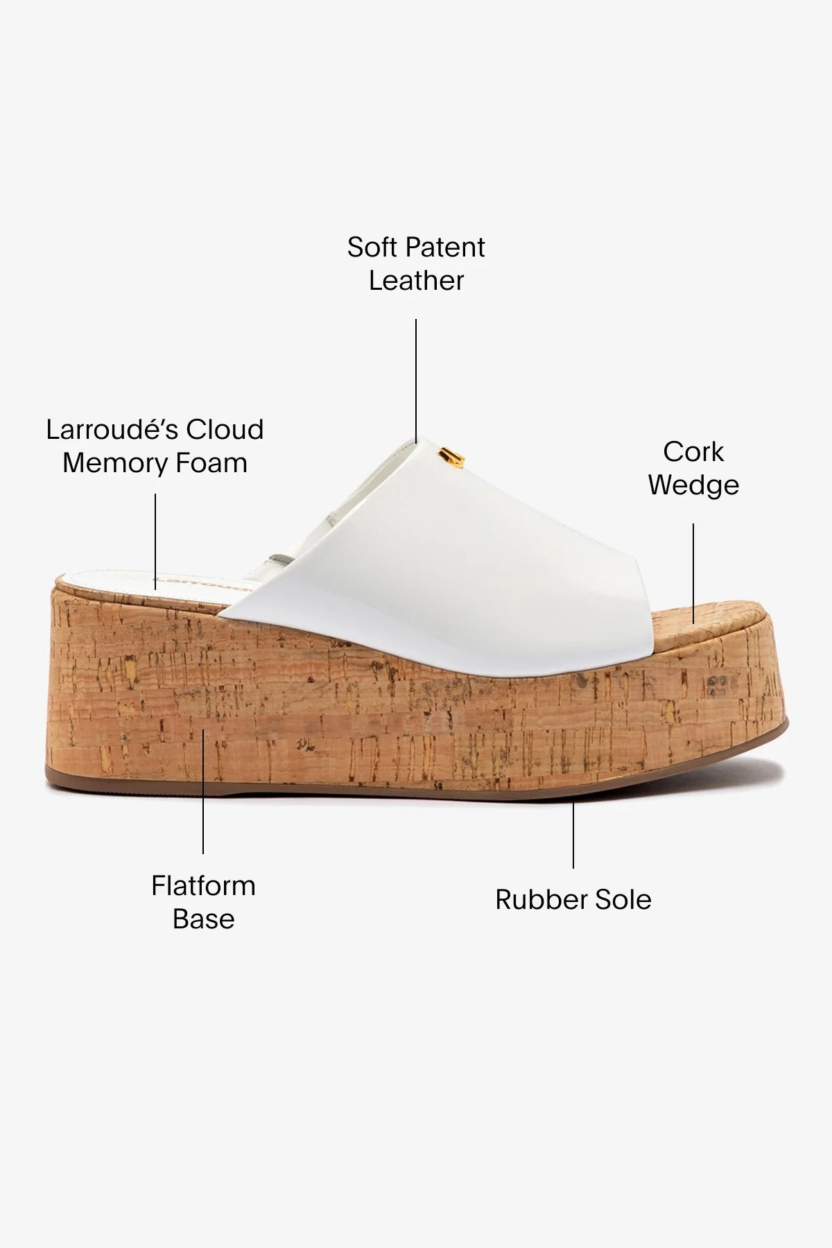 Mule Charli Couro Verniz Branco