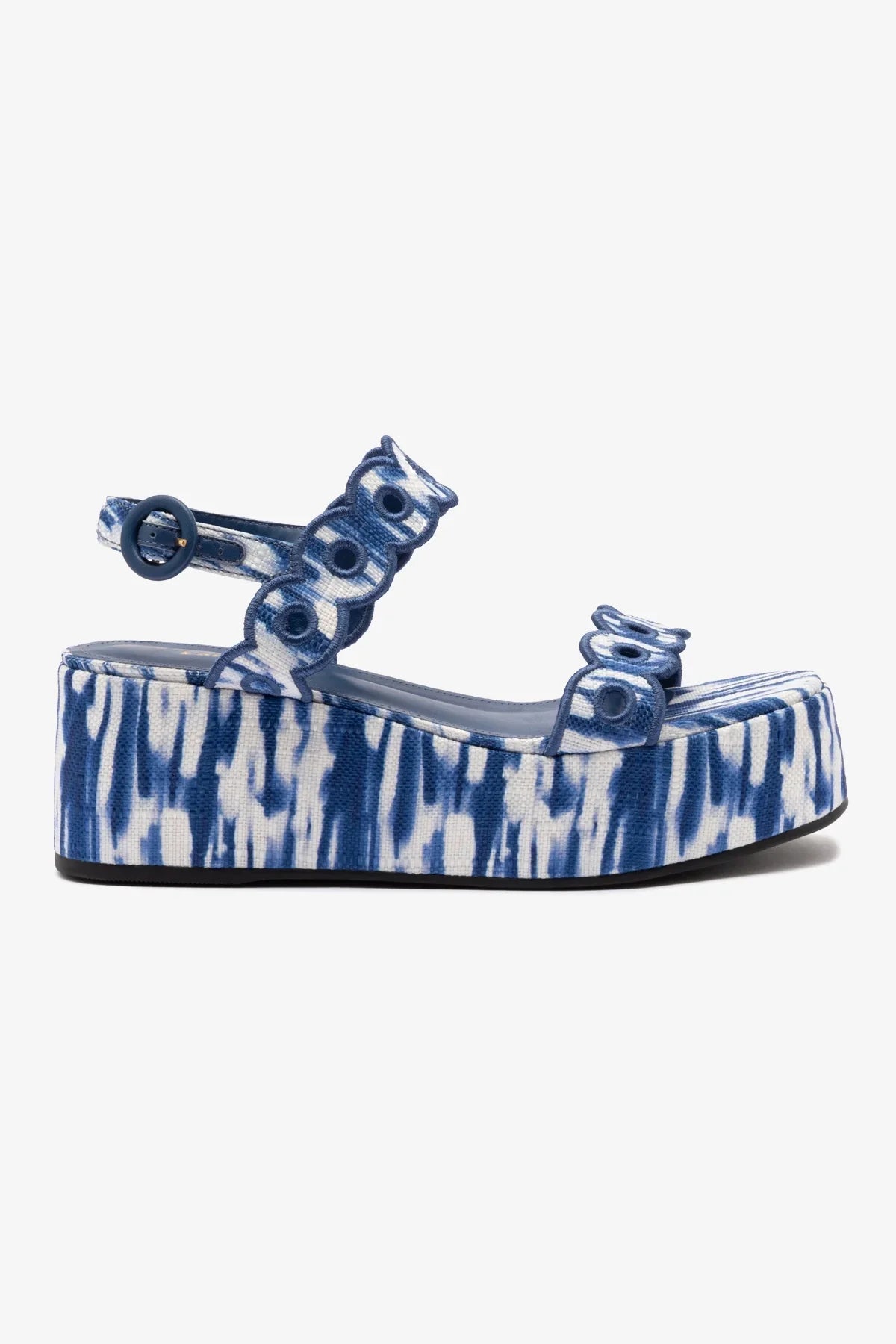 Flatform Florence Ráfia Tie Dye Azul