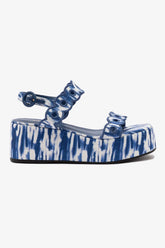 Flatform Florence Ráfia Tie Dye Azul