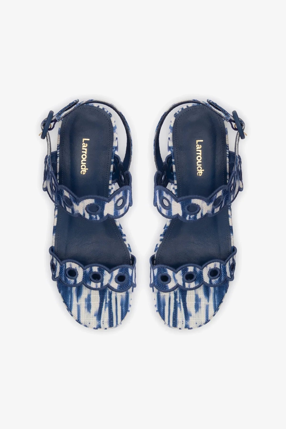 Flatform Florence Ráfia Tie Dye Azul