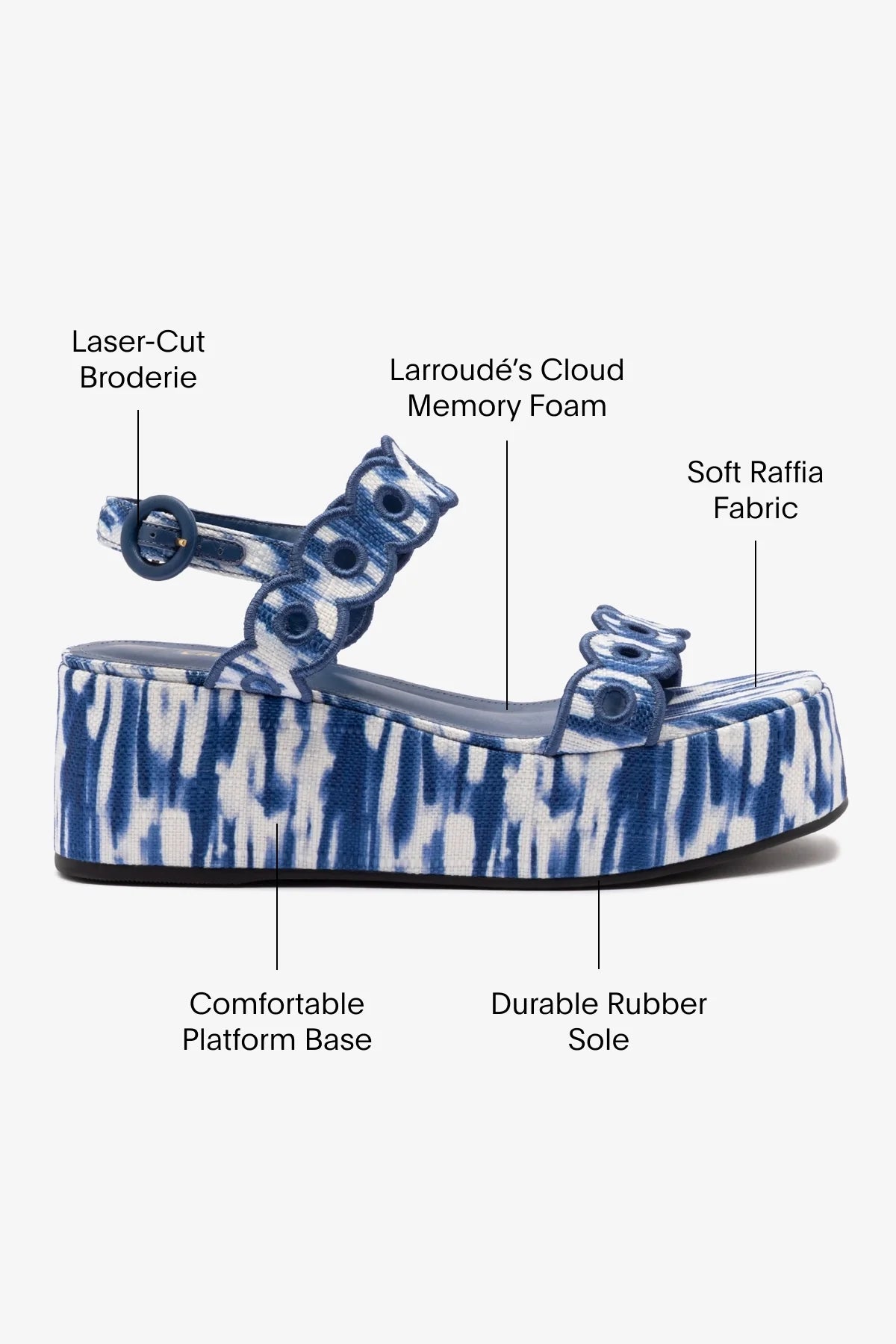 Flatform Florence Ráfia Tie Dye Azul