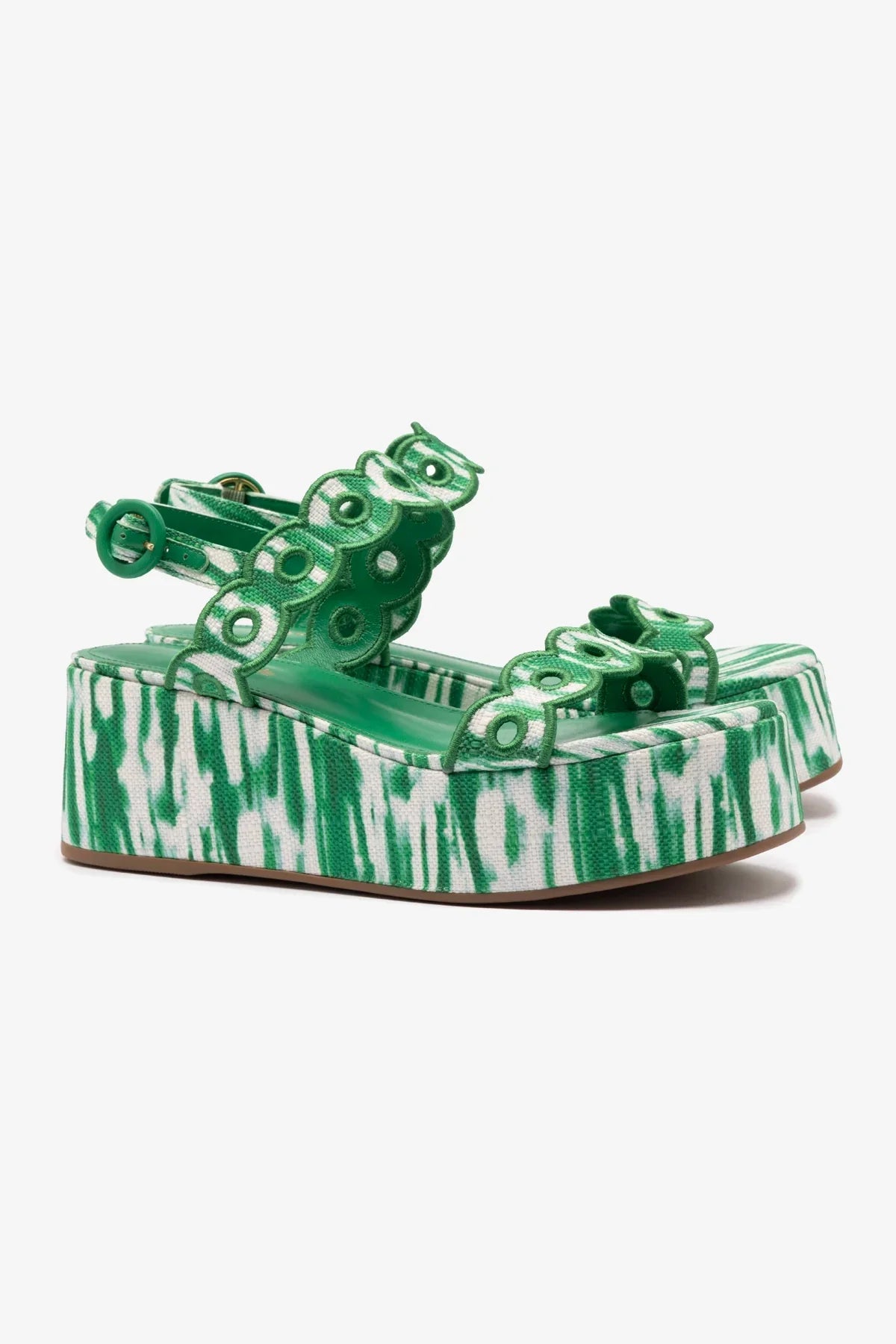 Flatform Florence Ráfia Tie Dye Verde
