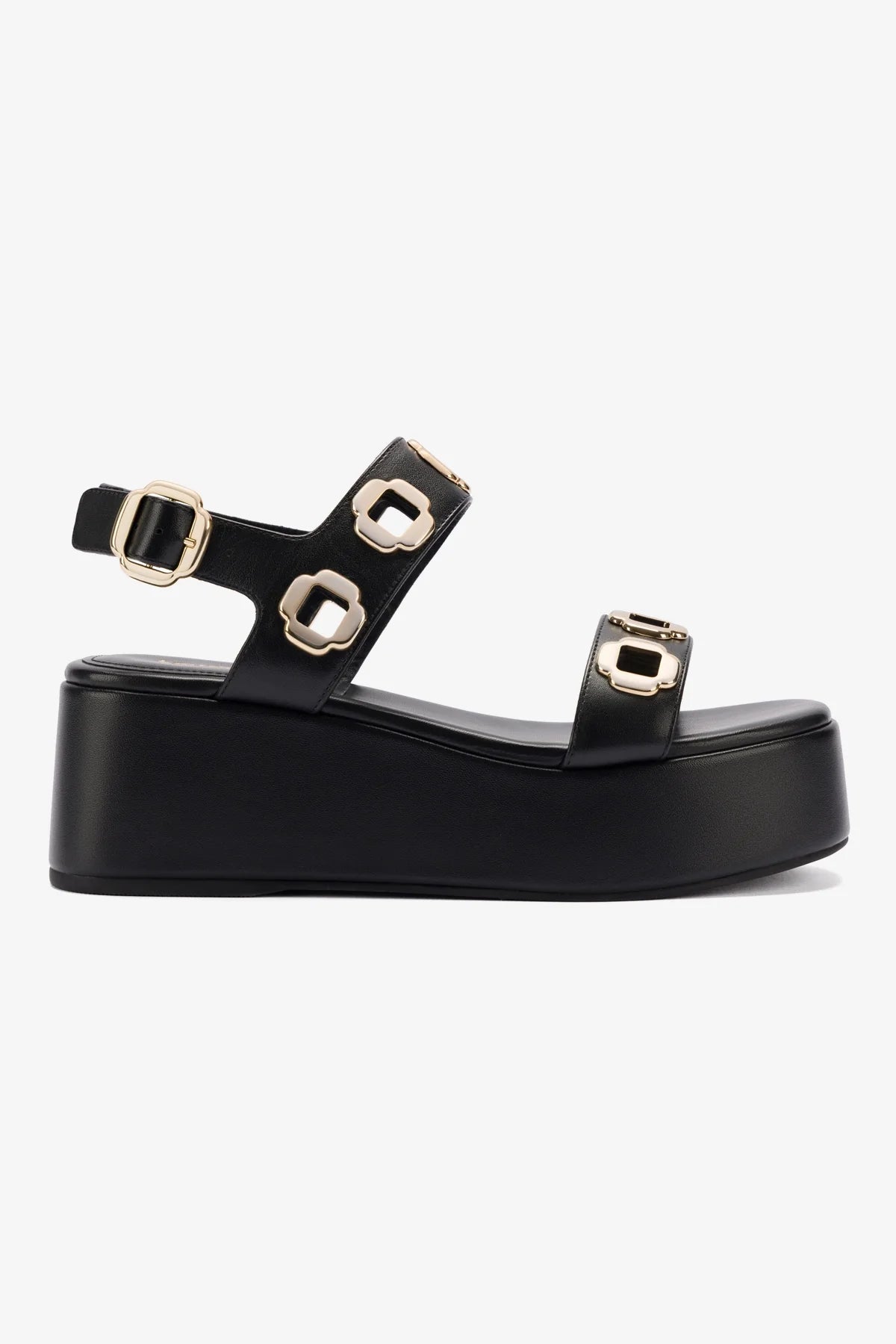 Flatform Milan Couro Preto