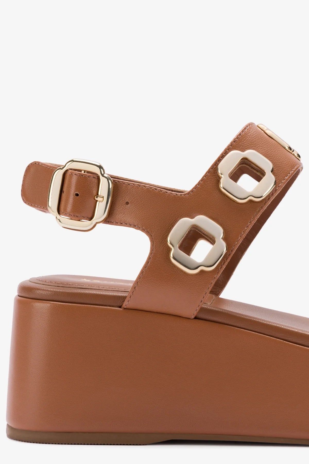 Flatform Milan Couro Caramelo