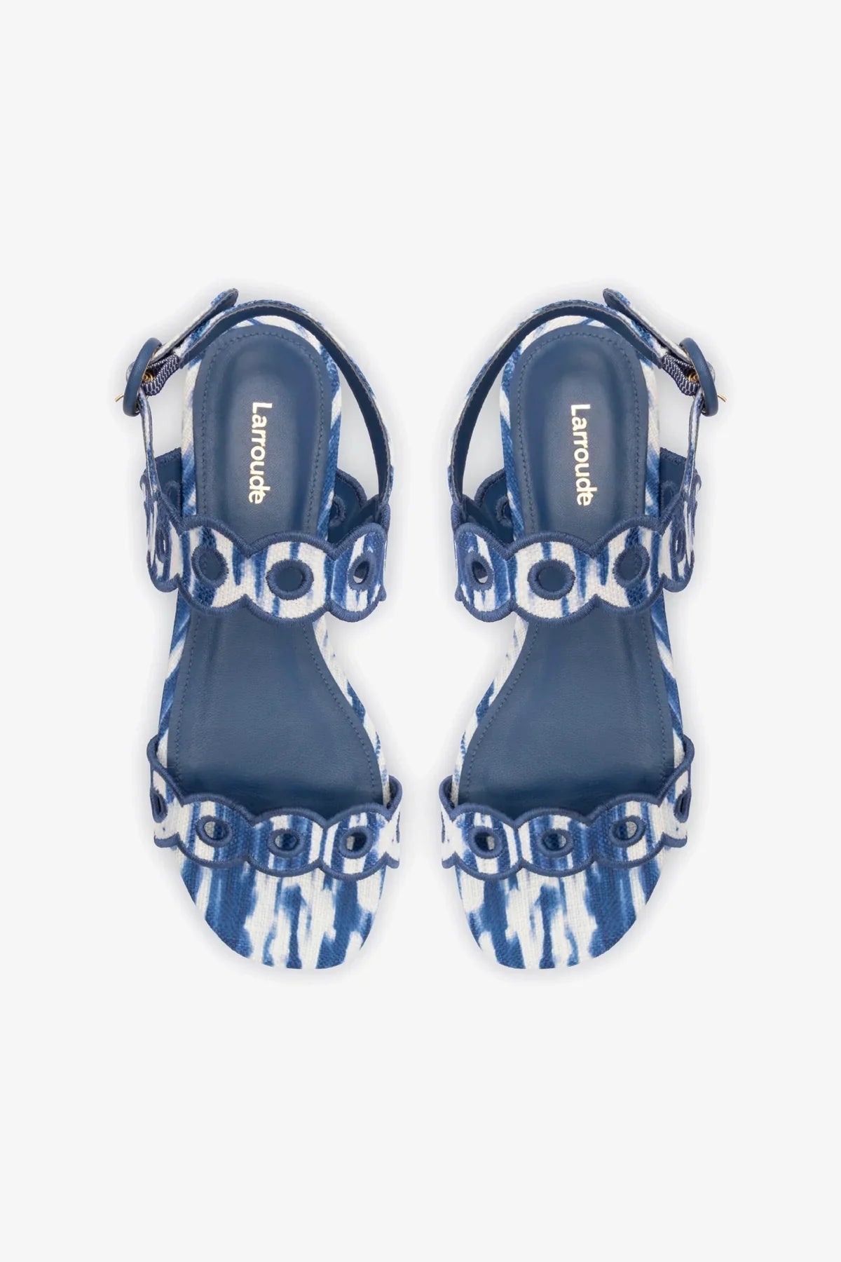 Sandália Flat Florence Ráfia Tie Dye Azul