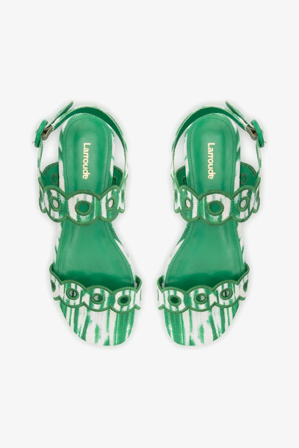 Sandália Flat Florence Ráfia Tie Dye Verde