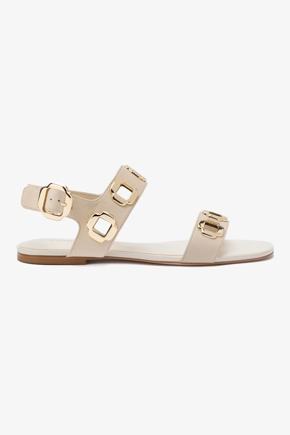 Sandália Flat Milan Couro Off White