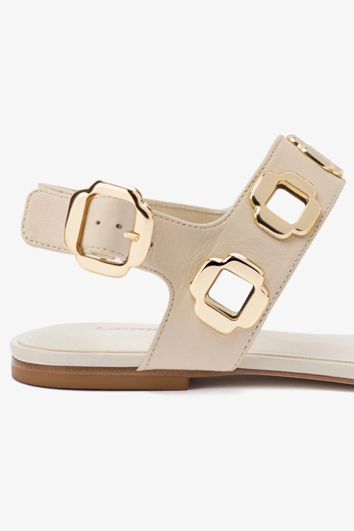 Sandália Flat Milan Couro Off White